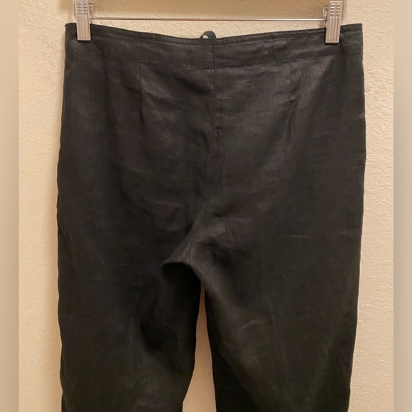 Eileen Fisher Black 100% Organic Linen Lightweight Cropped Pant Size PP - Picture 8 of 9
